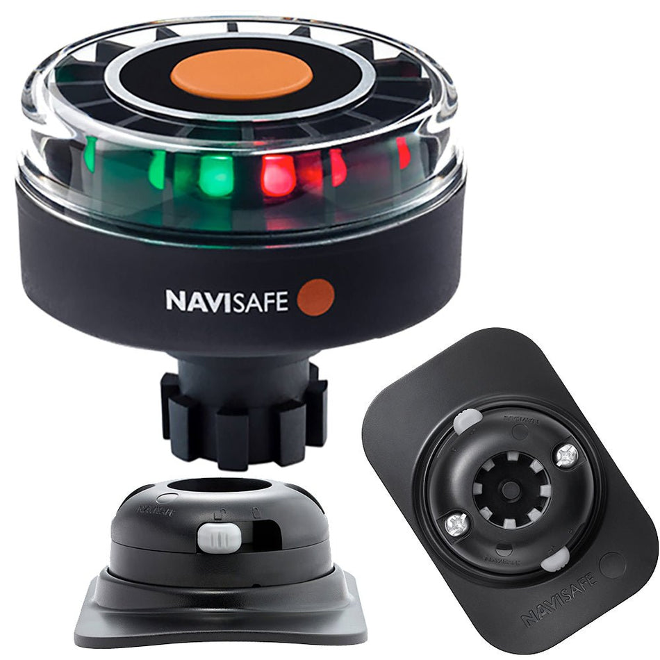 Navisafe Navilight Tricolor 2NM w/Navibolt Base & RIB Mount - Black - Get Tight Gear