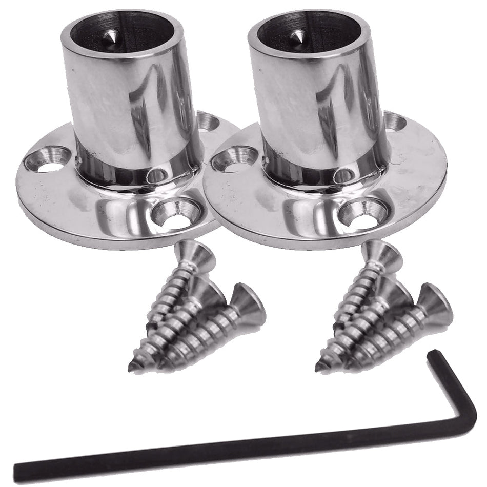 NavPod Feet Pair Kit Stainless Steel Feet for 1 Diameter Tubing (Circular Base) - Get Tight Gear