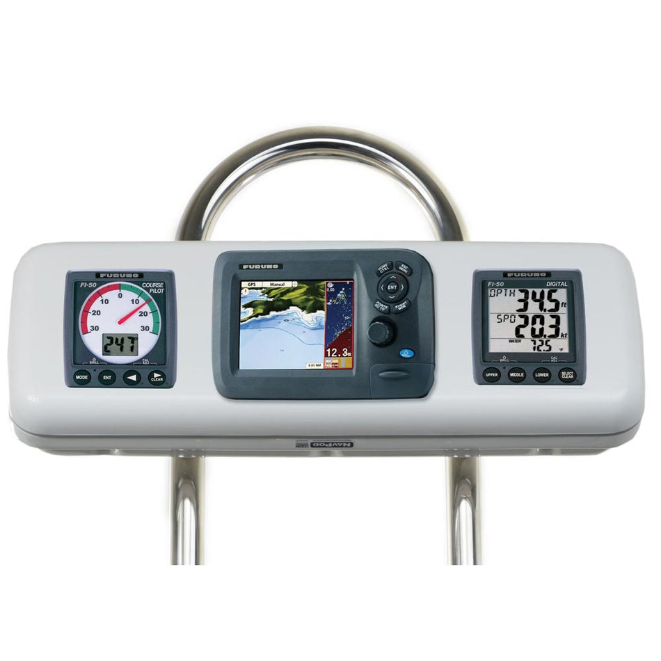 NavPod GP1607 SystemPod Pre - Cut f/Furuno GP1670/GP1670F 5.7" & 2 Instruments f/9.5" Wide Guard - Get Tight Gear