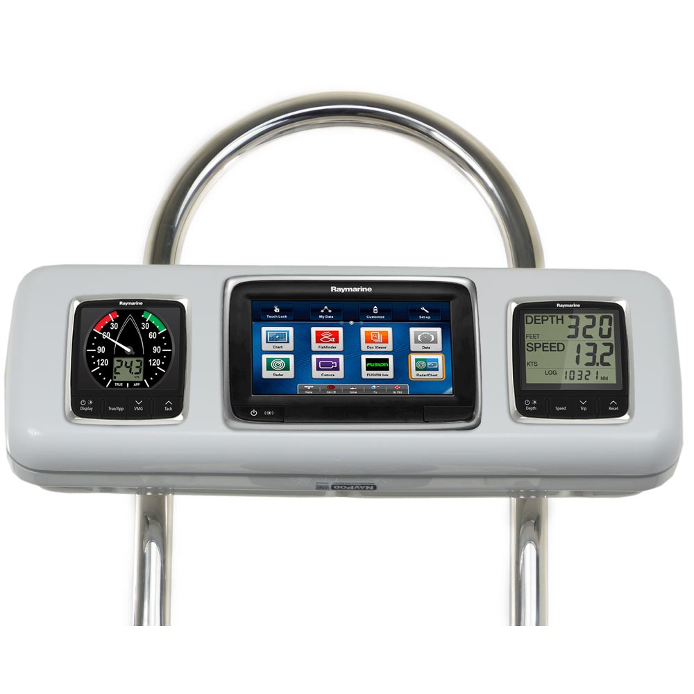 NavPod GP2605 SystemPod Pre - Cut f/Raymarine a75 / a77 / a78 & 2 Instruments f/12" WIde Guard - Get Tight Gear