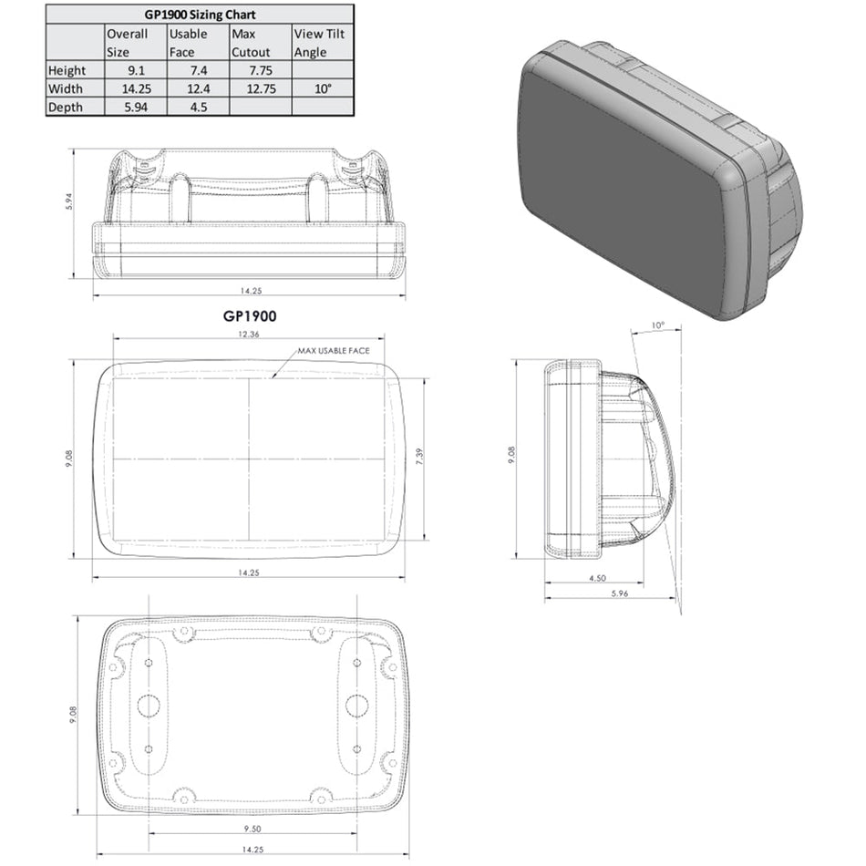 NavPod SailPod Pre - Cut f/Garmin echoMAP Plus 92sv, 93sv, 94sv & 95sv f/9.5 Wide Guard - Get Tight Gear
