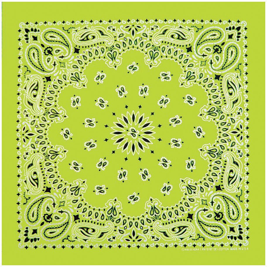 Neon Paisley Bandana Green - Get Tight Gear