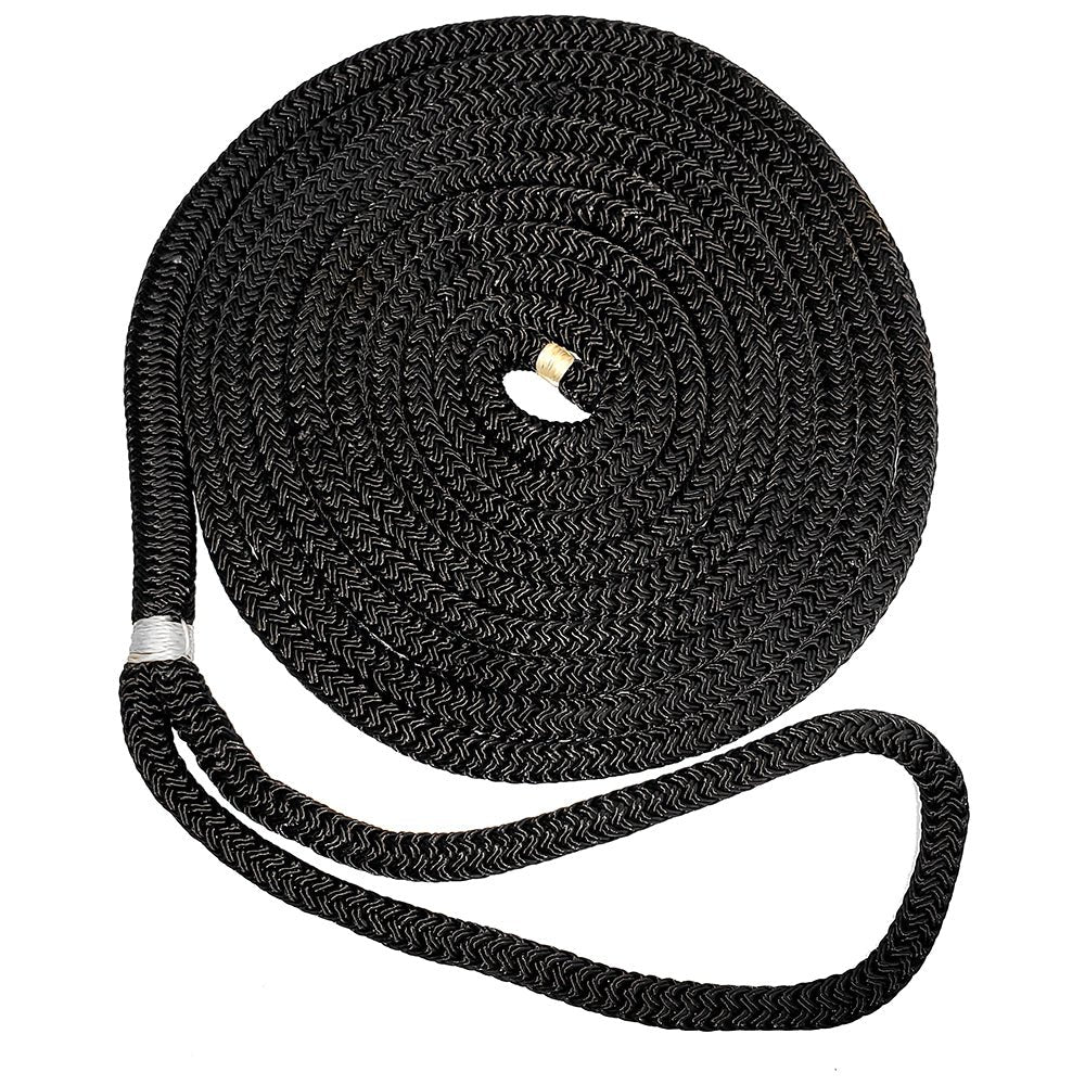 New England Ropes 1/2" Double Braid Dock Line - Black - 15' - Get Tight Gear