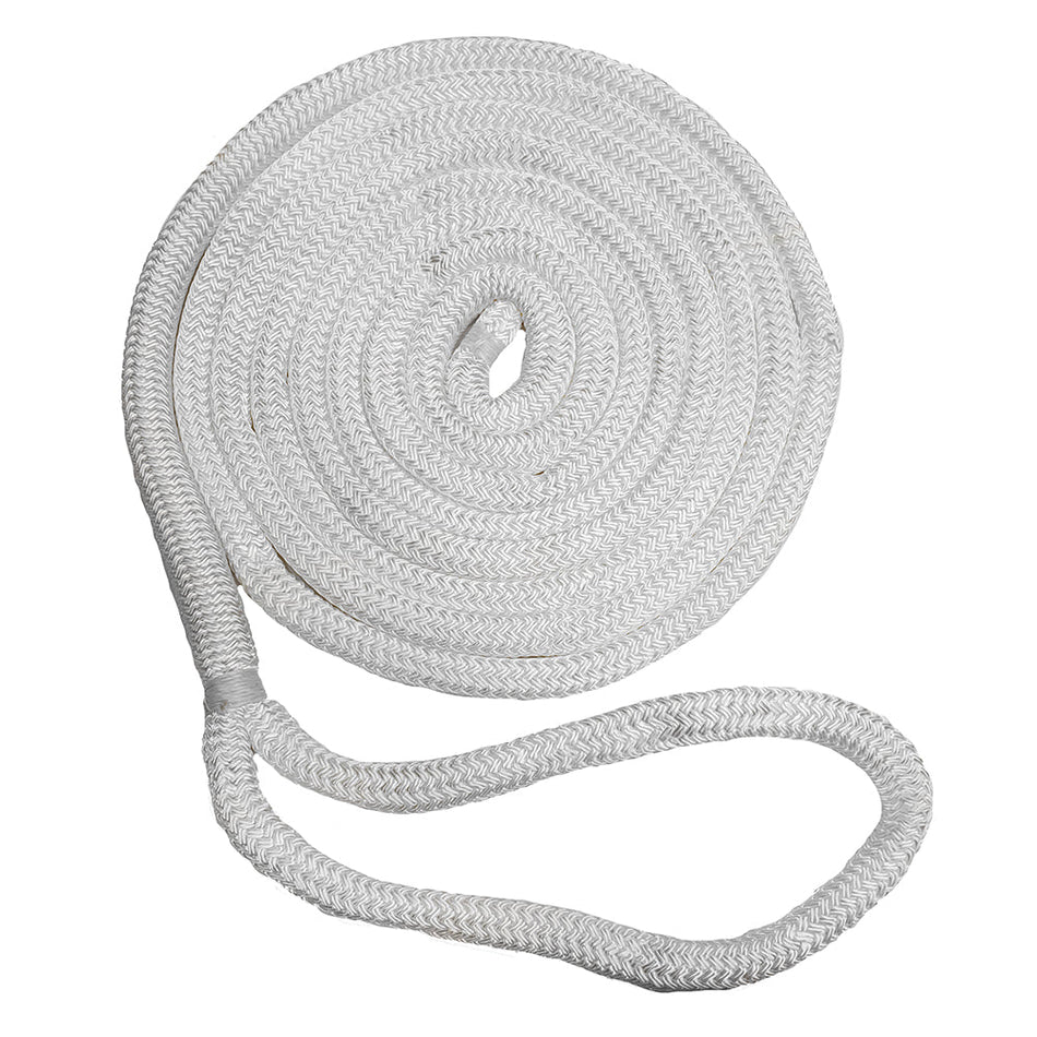 New England Ropes 1/2" Double Braid Dock Line - White - 25' - Get Tight Gear