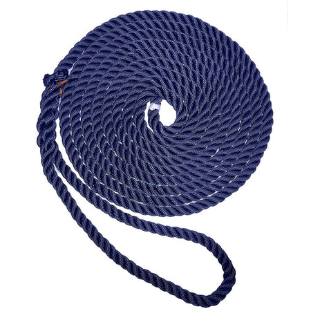 New England Ropes 3/8" Premium 3 - Strand Dock Line - Navy Blue - 15' - Get Tight Gear