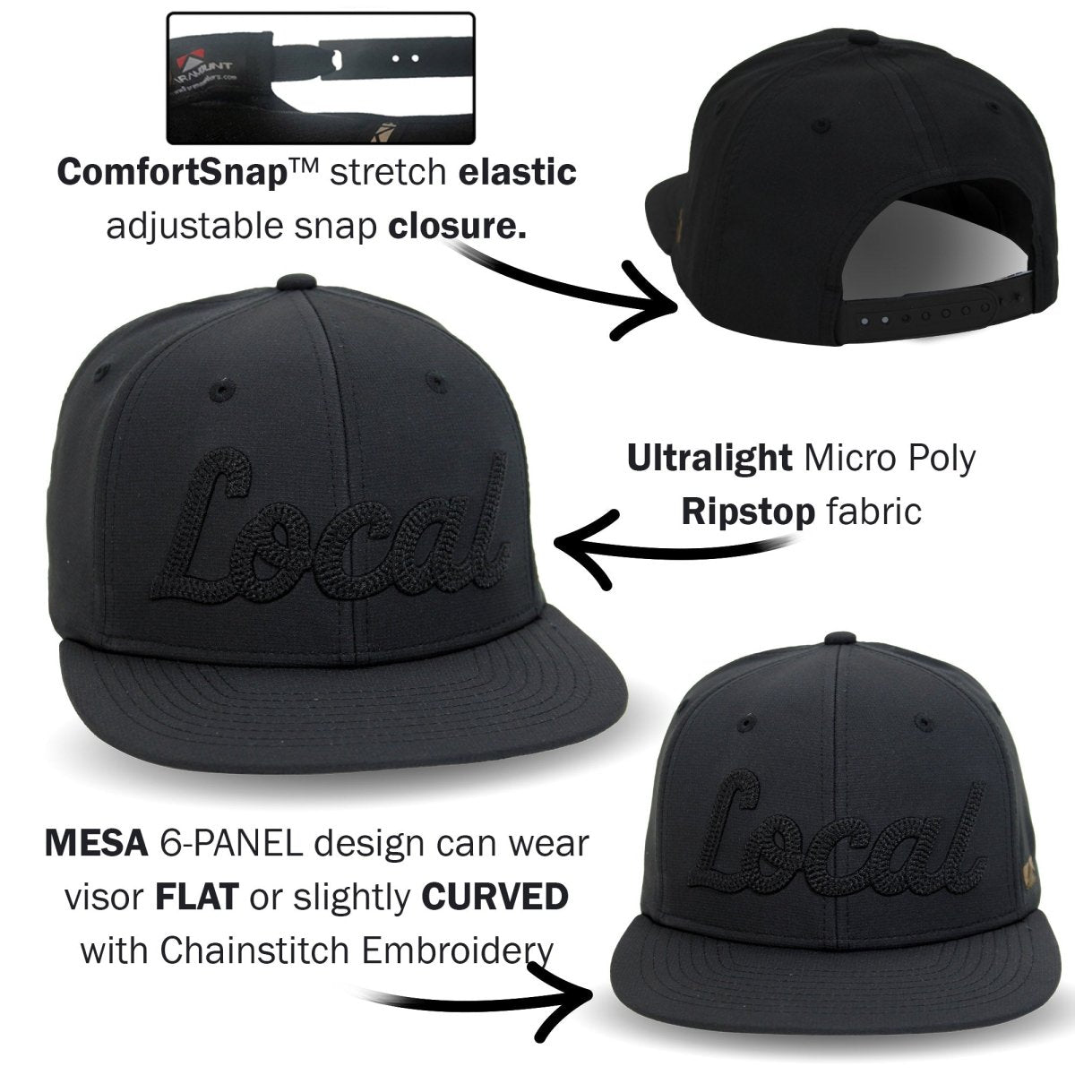 New LOCAL 6 - Panel Mesa Baseball Cap - Get Tight Gear
