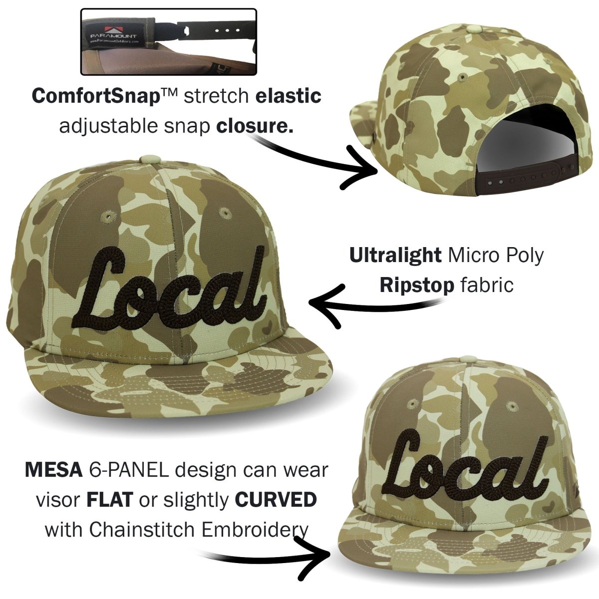 New LOCAL 6 - Panel Mesa Baseball Cap - Get Tight Gear