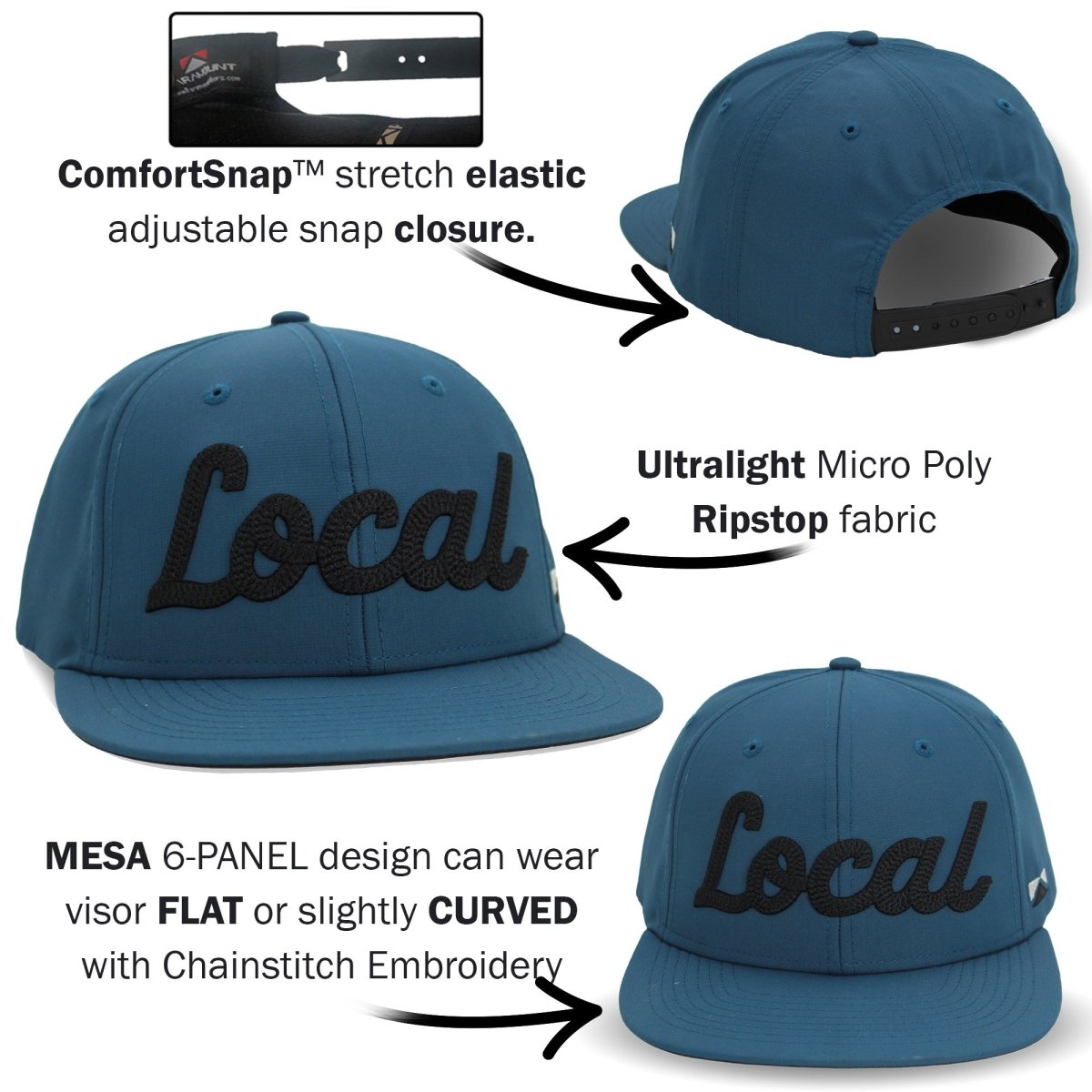 New LOCAL 6 - Panel Mesa Baseball Cap - Get Tight Gear