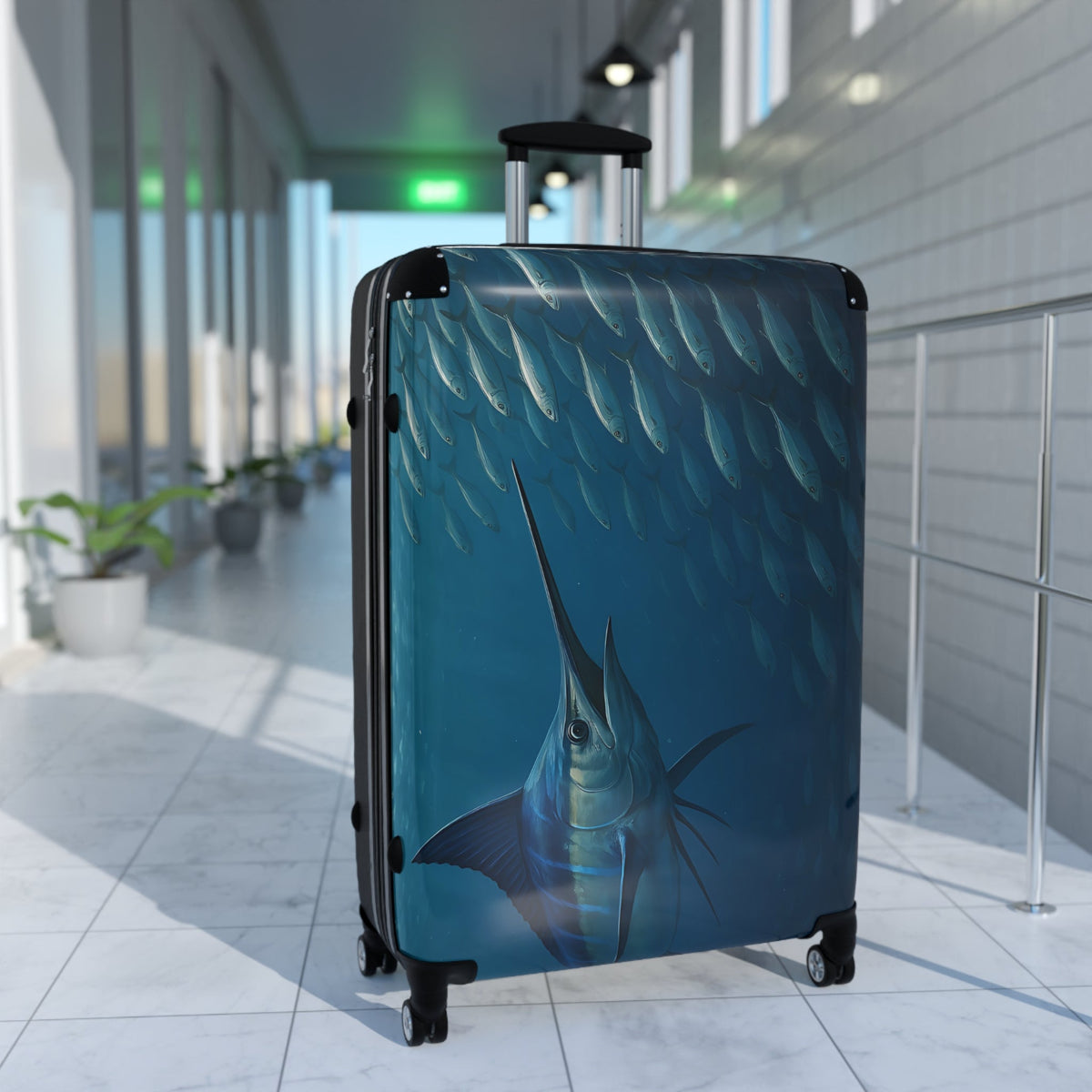 Ocean Journey Suitcase with Marlin Design - Perfect for Travelers and Adventurers - Get Tight Gear