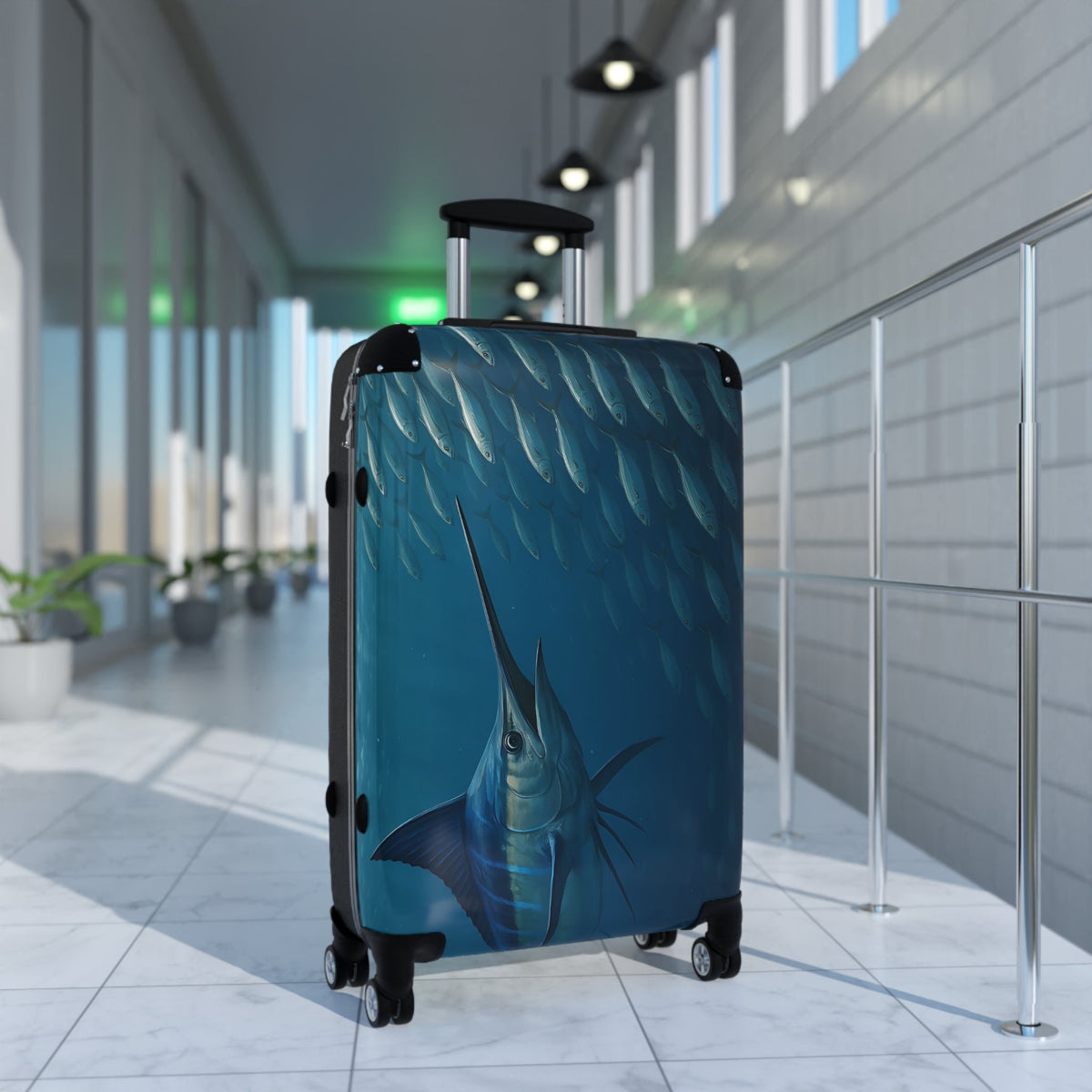 Ocean Journey Suitcase with Marlin Design - Perfect for Travelers and Adventurers - Get Tight Gear
