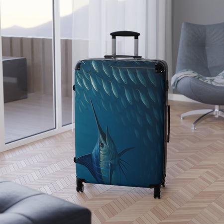 Ocean Journey Suitcase with Marlin Design - Perfect for Travelers and Adventurers - Get Tight Gear
