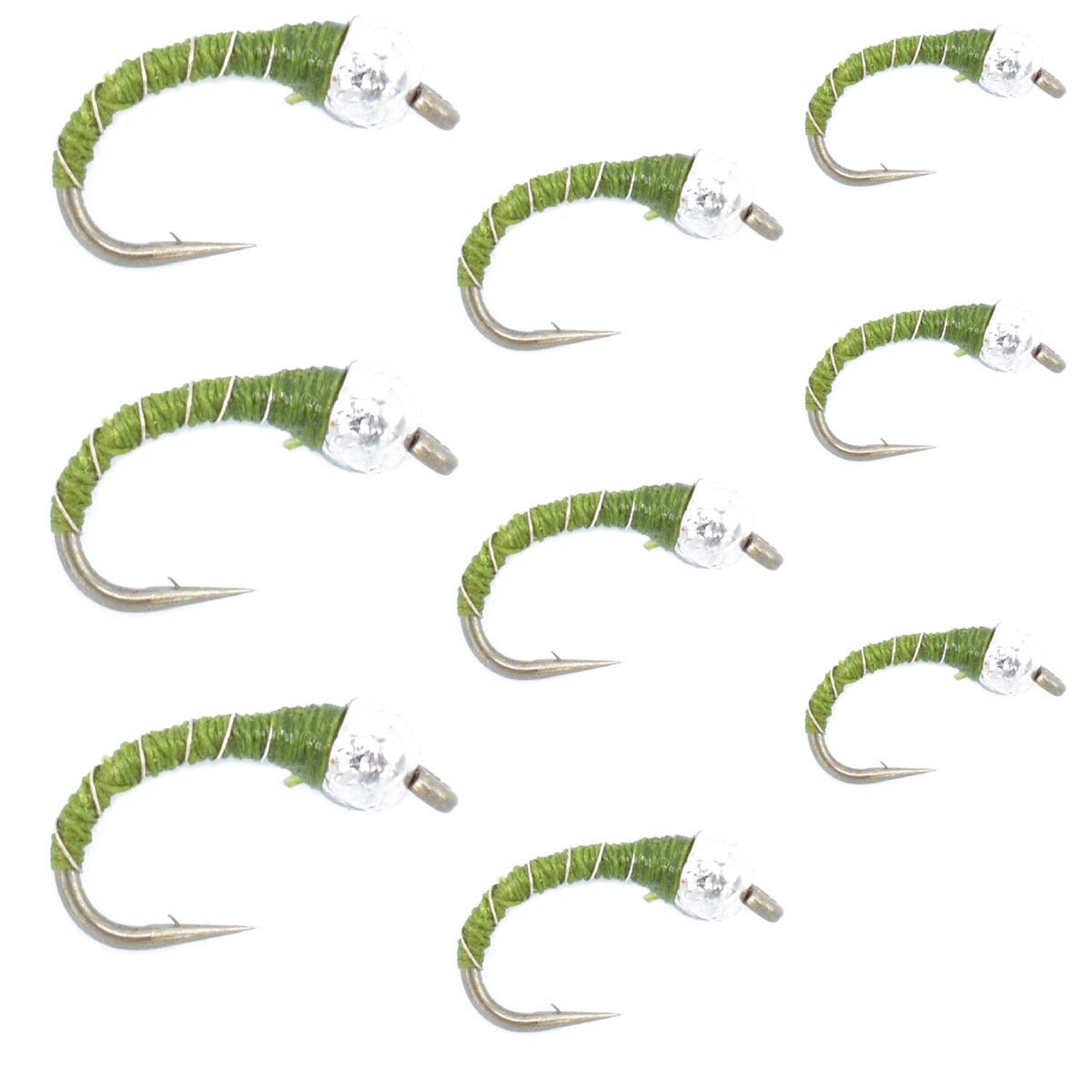 Olive Zebra Midge Assortment 3 Each of 3 Sizes 14, 16, 18 - Tailwater Fly Fishing Flies Collection - Get Tight Gear