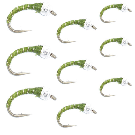 Olive Zebra Midge Assortment 3 Each of 3 Sizes 14, 16, 18 - Tailwater Fly Fishing Flies Collection - Get Tight Gear