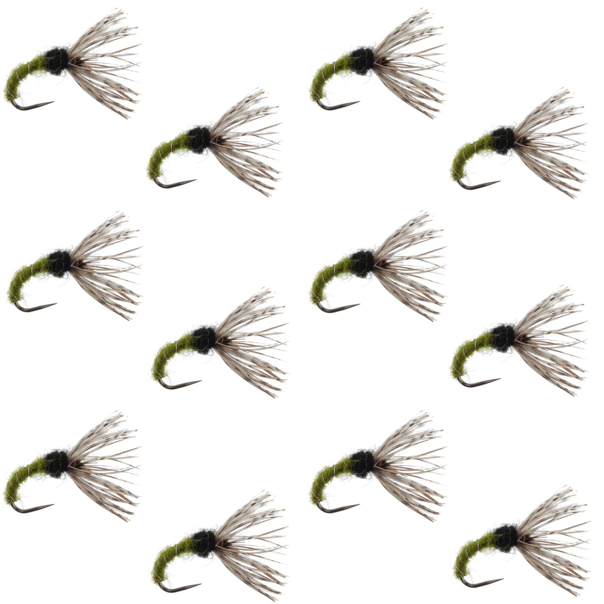 Olive Zebra Sakasa Kebari - 12 Tenkara Flies - Size 16 - Get Tight Gear