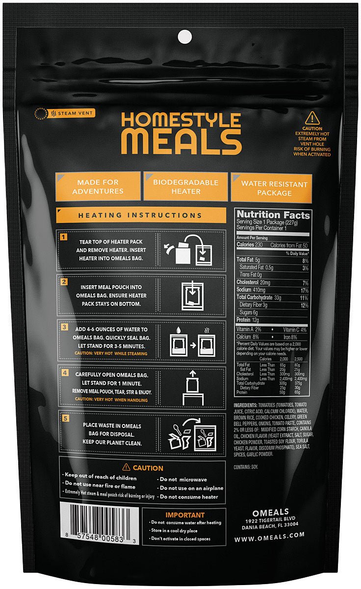 Omeals Chckn Creole W/Brn Rice - Get Tight Gear