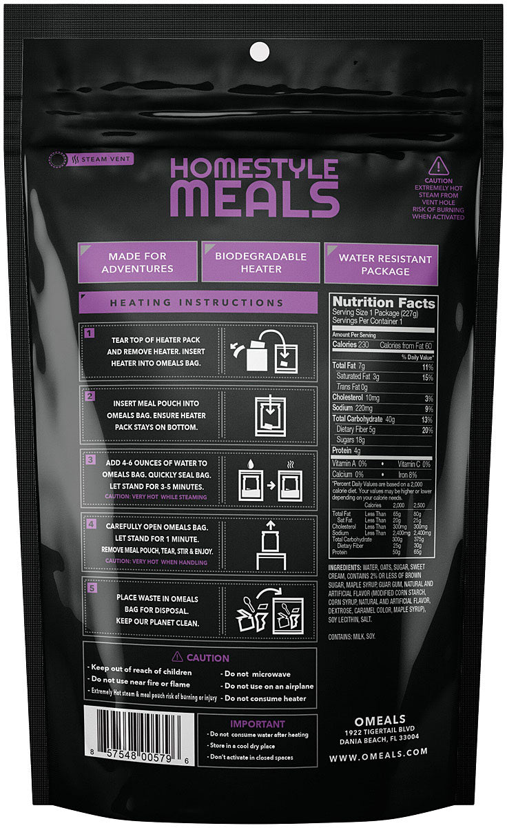 Omeals Maple Brn Sugar Oatmeal - Get Tight Gear