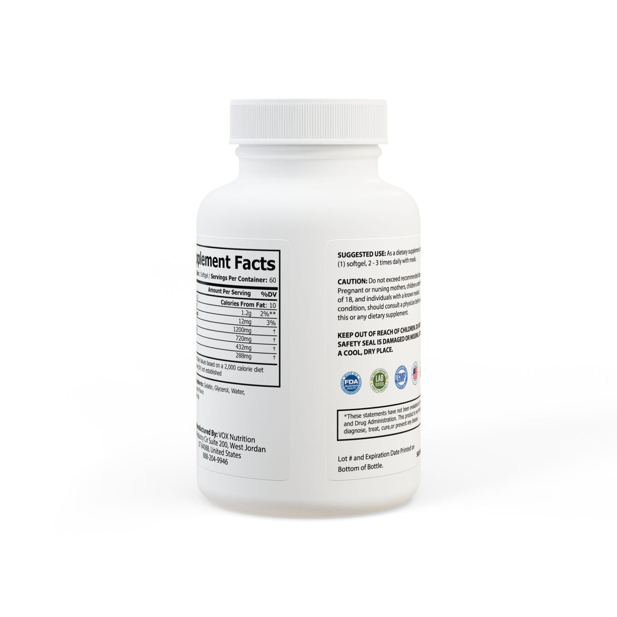 Omega 3 Fish Oil Supplement (60 Softgels) - Get Tight Gear