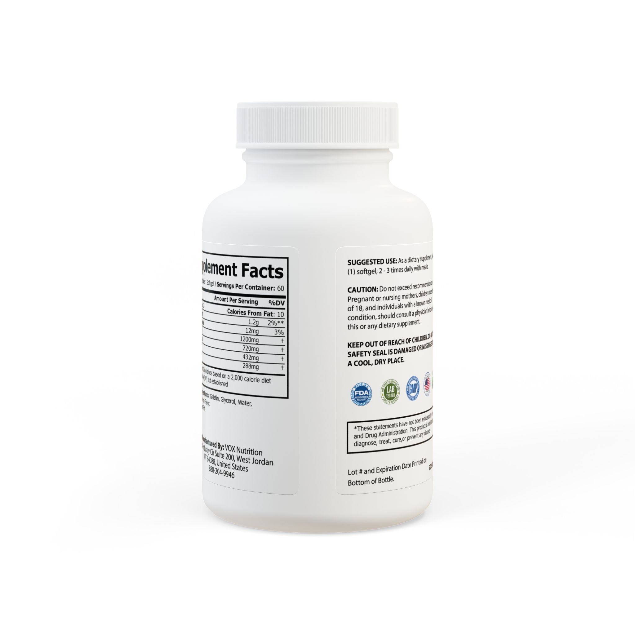 Omega 3 Fish Oil Supplement (60 Softgels) - Get Tight Gear