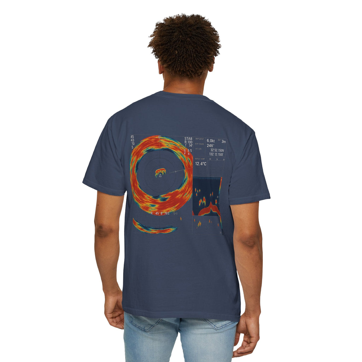 Omni Sonar Game Fishing T-Shirt - Unisex Garment - Dyed Tee - Get Tight Gear