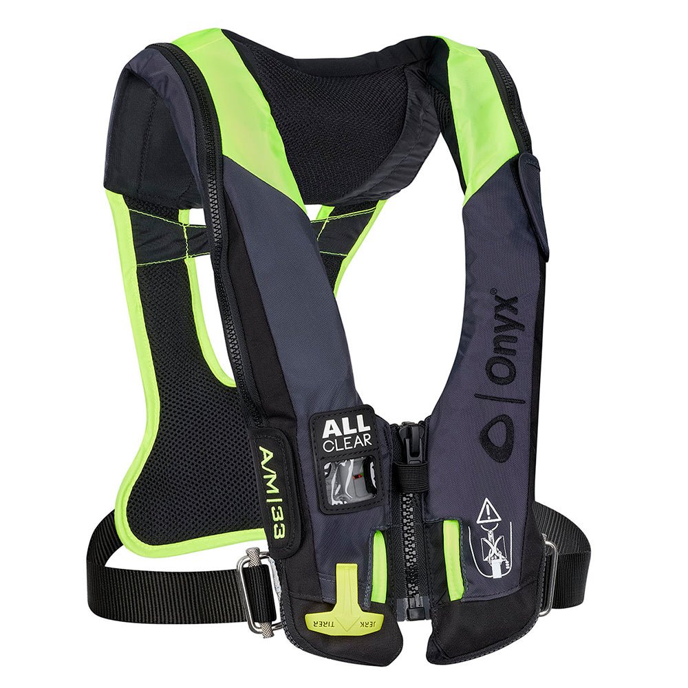 Onyx Impulse A/M 33 All Clear w/Harness Auto/Manual Inflatable Life Jacket - Grey - Get Tight Gear
