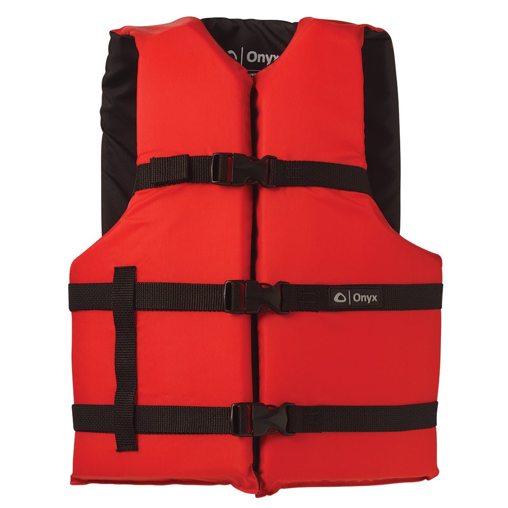 Onyx Nylon General Purpose Life Jacket - Adult Universal - Red - Get Tight Gear