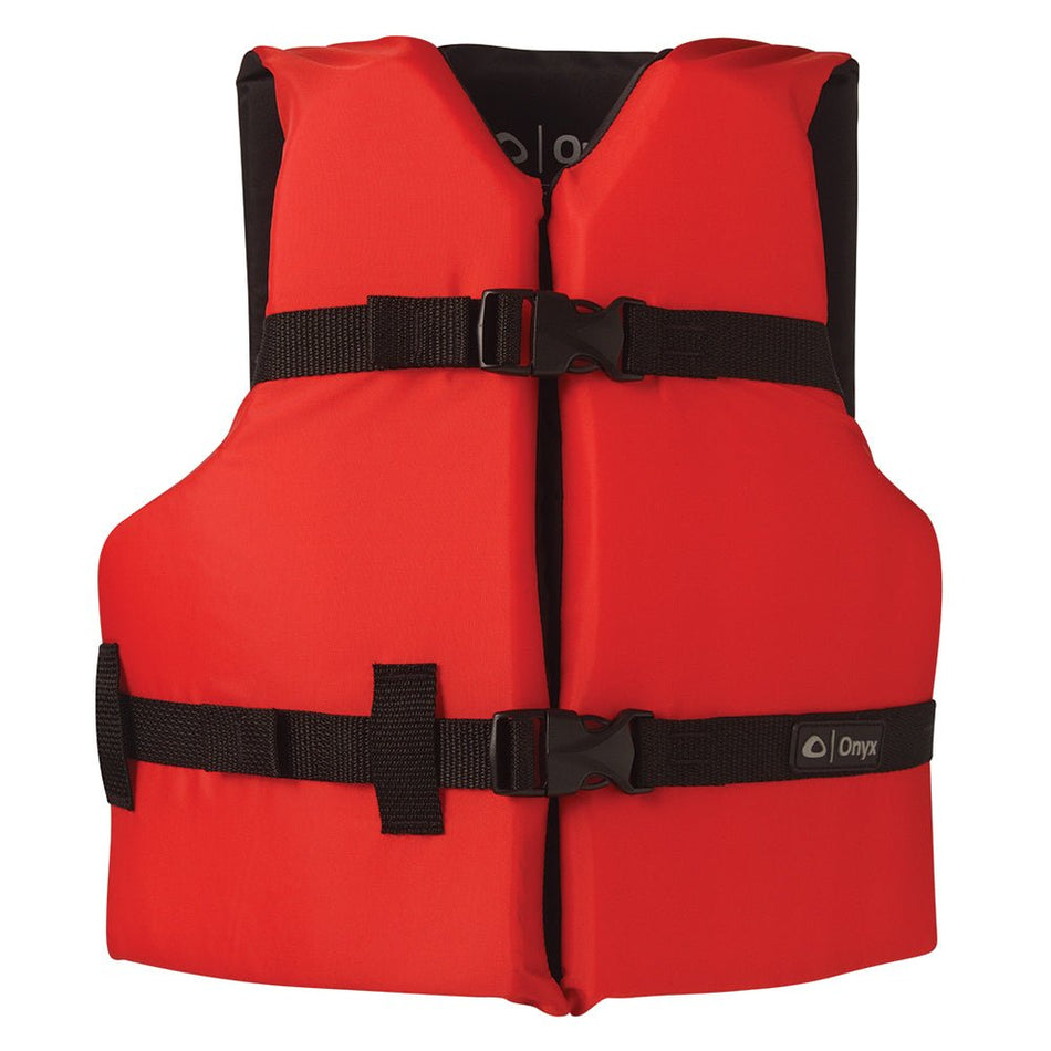 Onyx Nylon General Purpose Life Jacket - Youth 50 - 90lbs - Red - Get Tight Gear