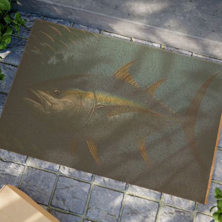 Outdoor Welcome Mat - Yellow Fin Tuna Design - Get Tight Gear