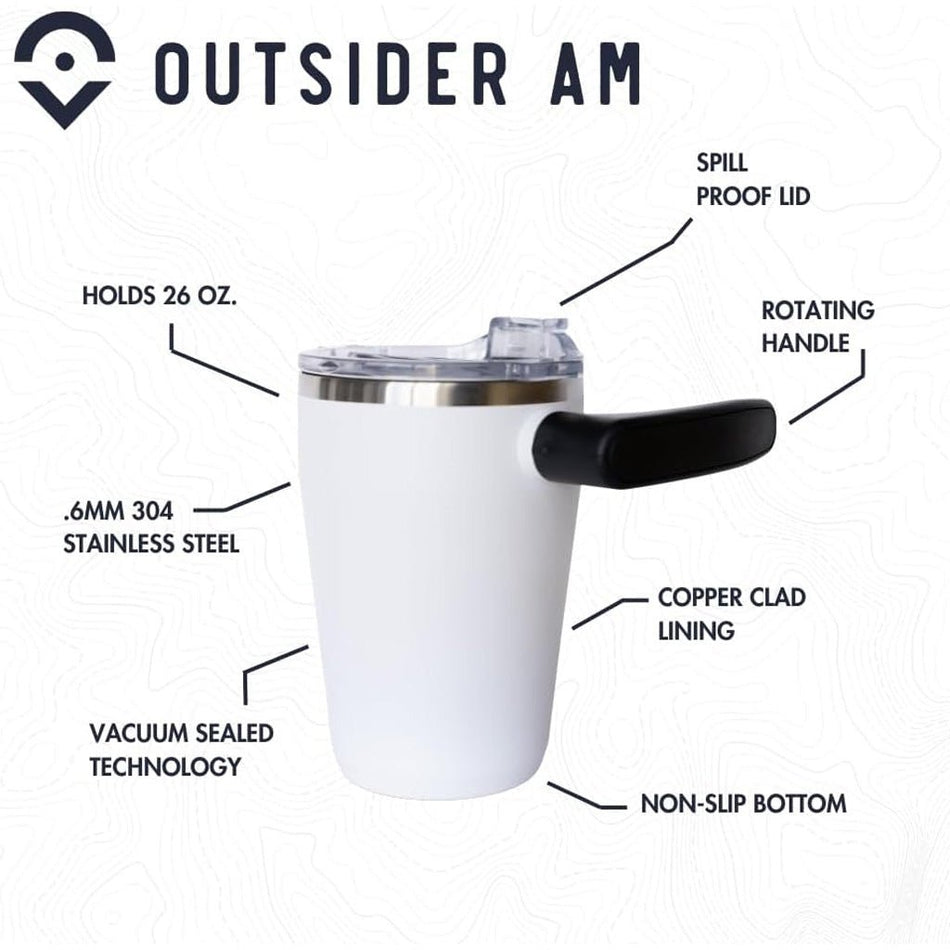 Outsider The AM Travel Mug Black - Get Tight Gear