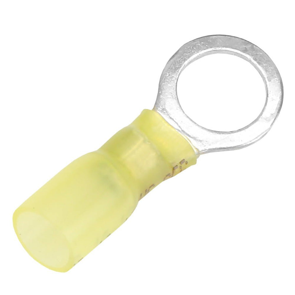 Pacer 12 - 10 AWG Heat Shrink Ring Terminal - 3/8" Stud Size - 100 Pack - Get Tight Gear