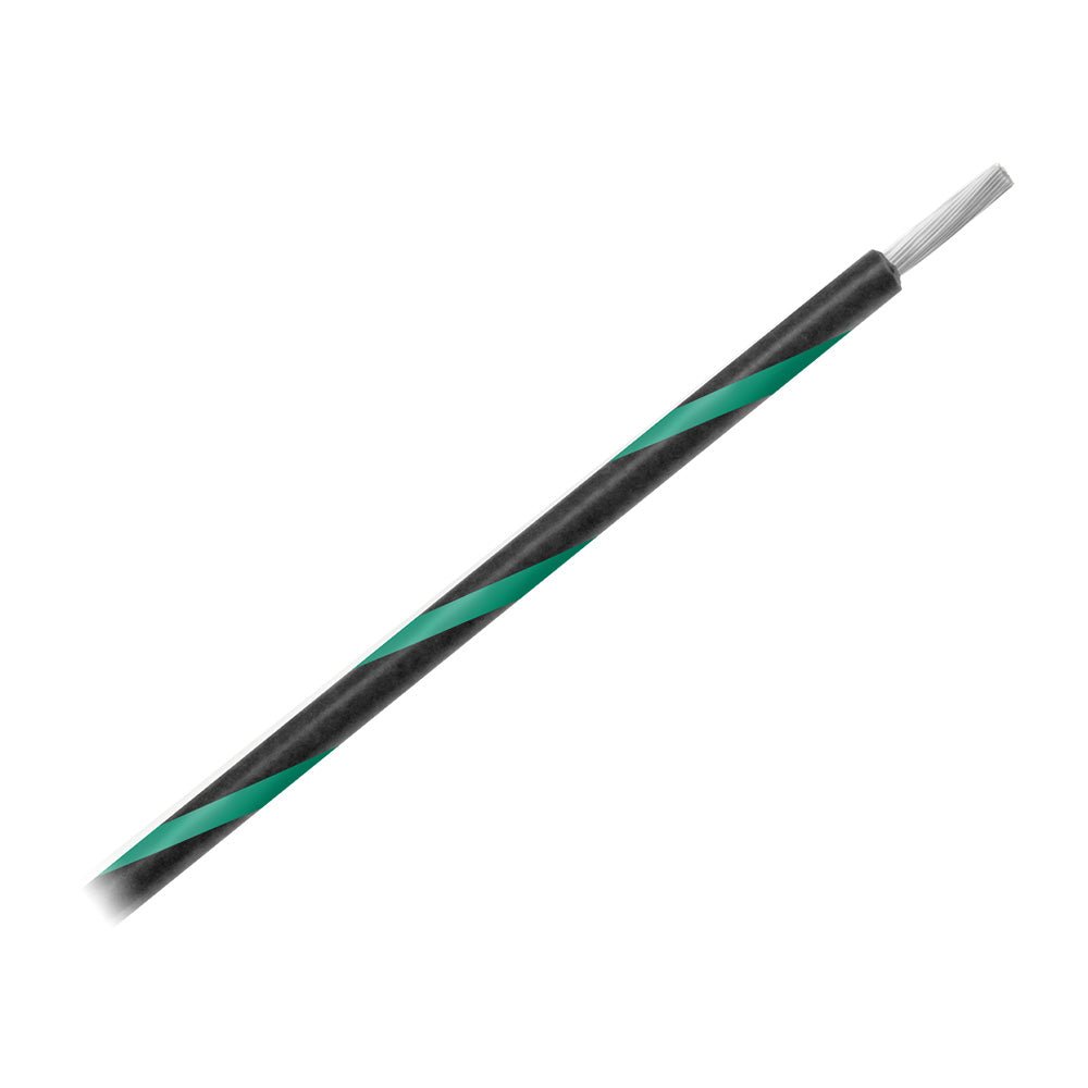 Pacer 14 AWG Gauge Striped Marine Wire 500' Spool - Black w/Green Stripe - Get Tight Gear