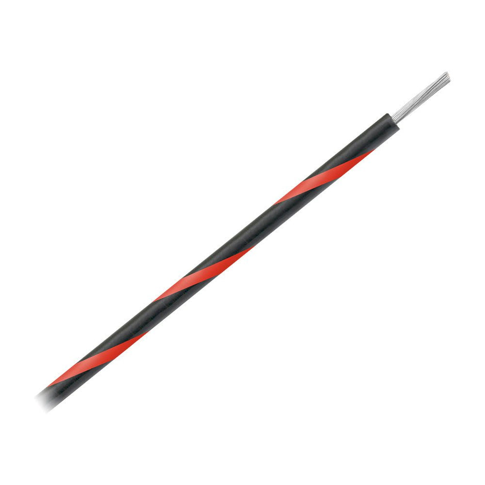 Pacer 14 AWG Gauge Striped Marine Wire 500' Spool - Black w/Red Stripe - Get Tight Gear