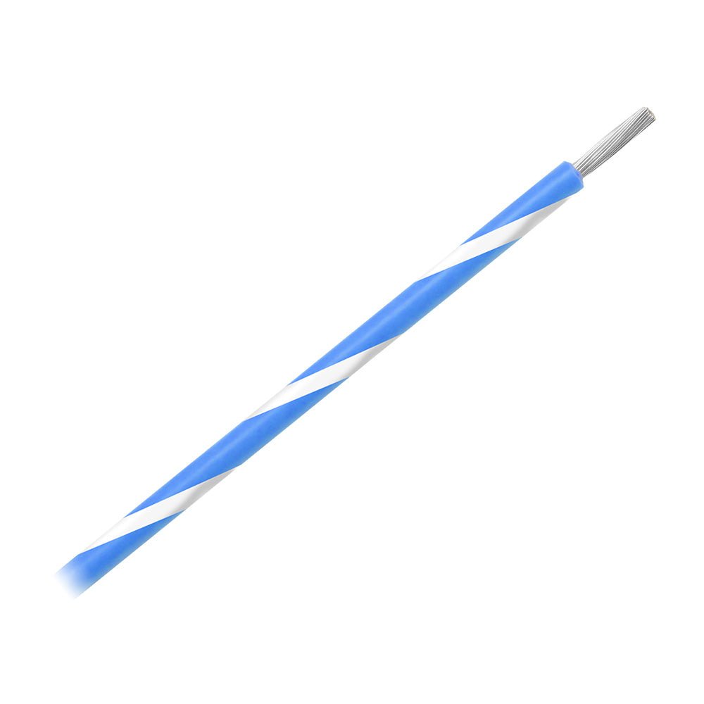 Pacer 14 AWG Gauge Striped Marine Wire 500' Spool - Blue w/White Stripe - Get Tight Gear