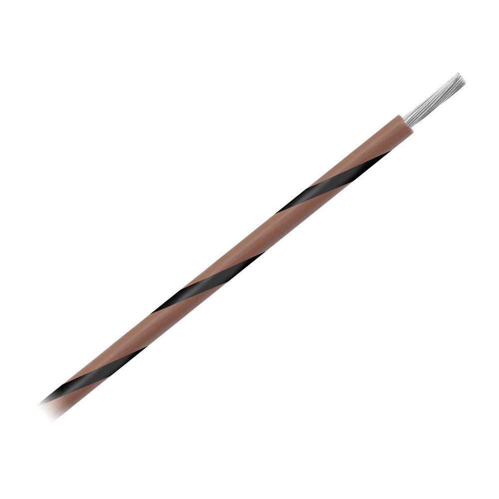 Pacer 14 AWG Gauge Striped Marine Wire 500' Spool - Brown w/Black Stripe - Get Tight Gear