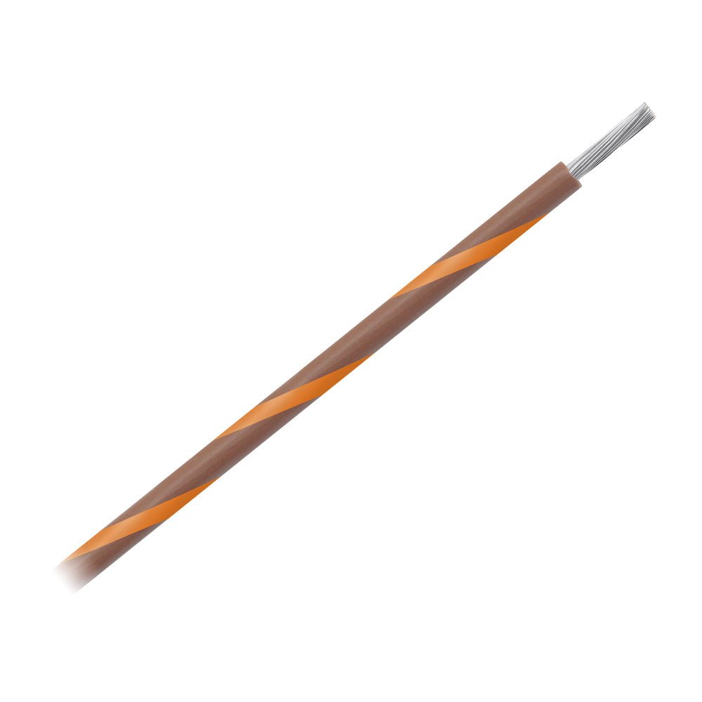 Pacer 14 AWG Gauge Striped Marine Wire 500' Spool - Brown w/Orange Stripe - Get Tight Gear