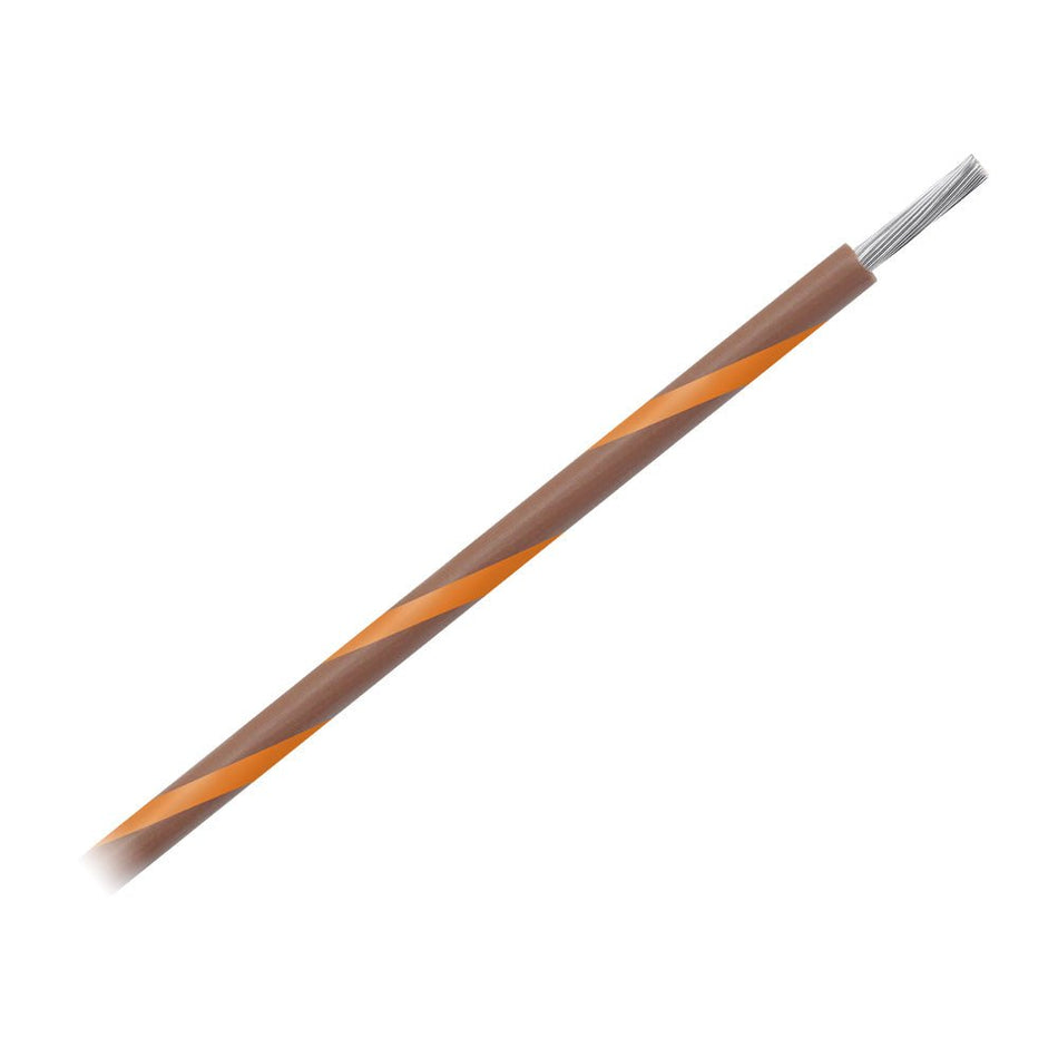 Pacer 14 AWG Gauge Striped Marine Wire 500' Spool - Brown w/Orange Stripe - Get Tight Gear