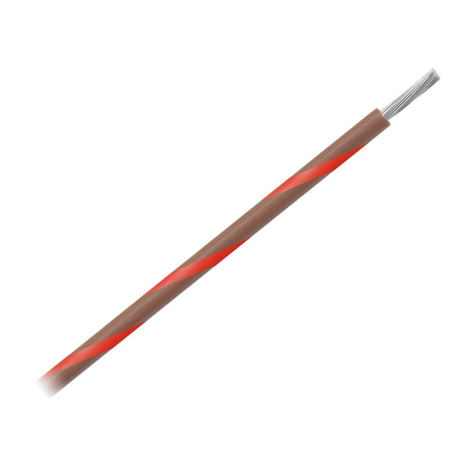 Pacer 14 AWG Gauge Striped Marine Wire 500' Spool - Brown w/Red Stripe - Get Tight Gear