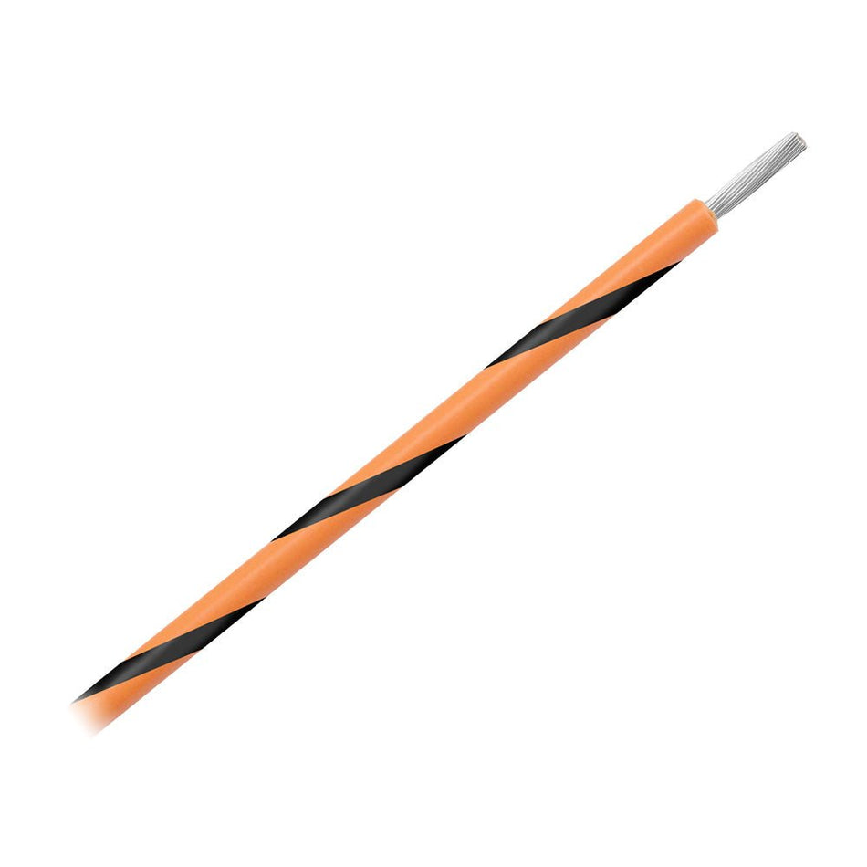Pacer 14 AWG Gauge Striped Marine Wire 500' Spool - Orange w/Black Stripe - Get Tight Gear