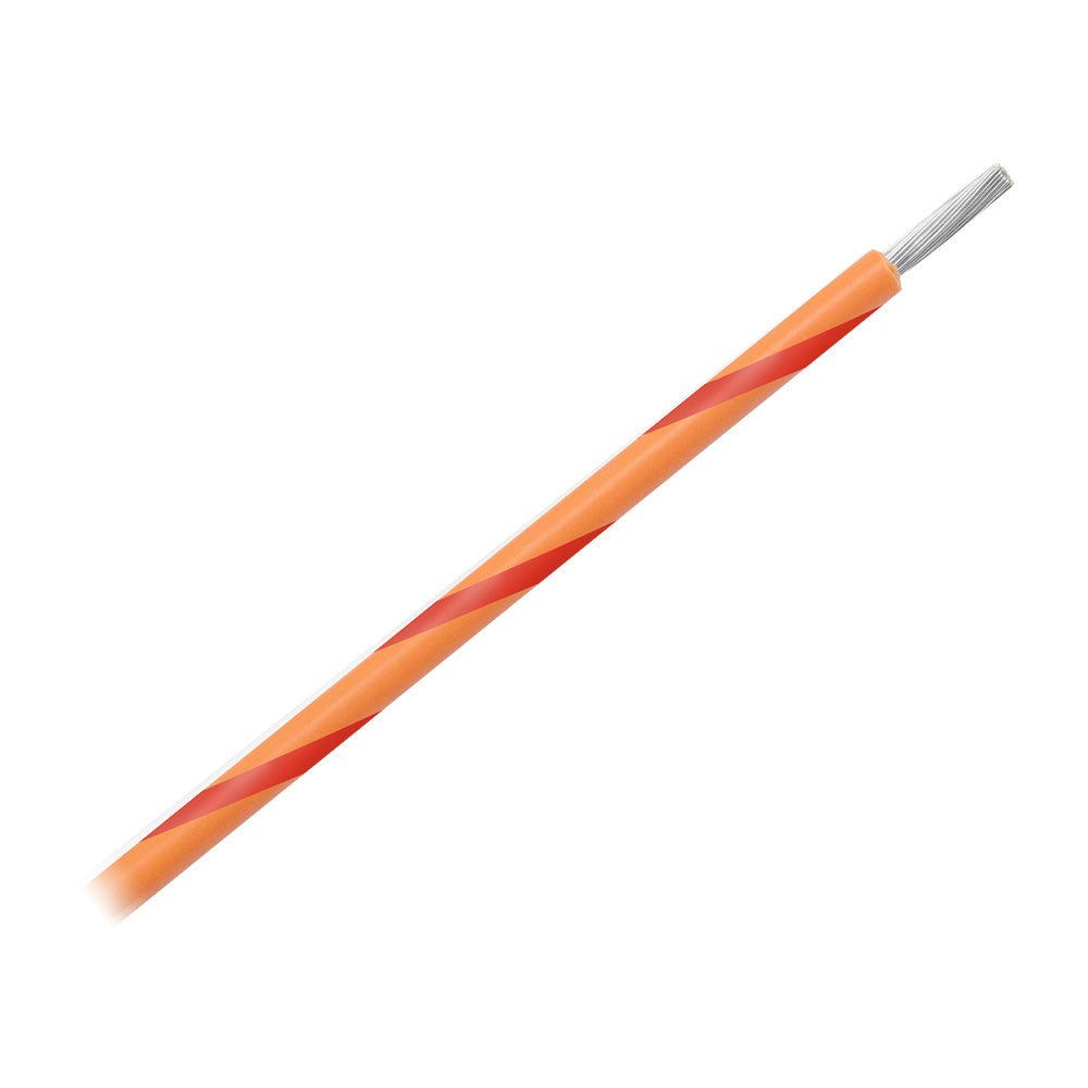 Pacer 14 AWG Gauge Striped Marine Wire 500' Spool - Orange w/Red Stripe - Get Tight Gear