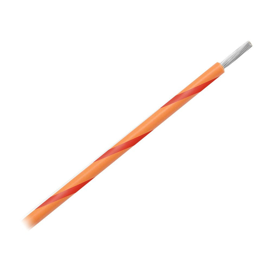 Pacer 14 AWG Gauge Striped Marine Wire 500' Spool - Orange w/Red Stripe - Get Tight Gear