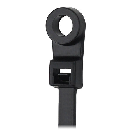 Pacer 15" Cable Tie w/Mounting Ring - Black - 50lb Tensile Strength - 4" Bundle Diameter - 100 Piece Bag - Get Tight Gear