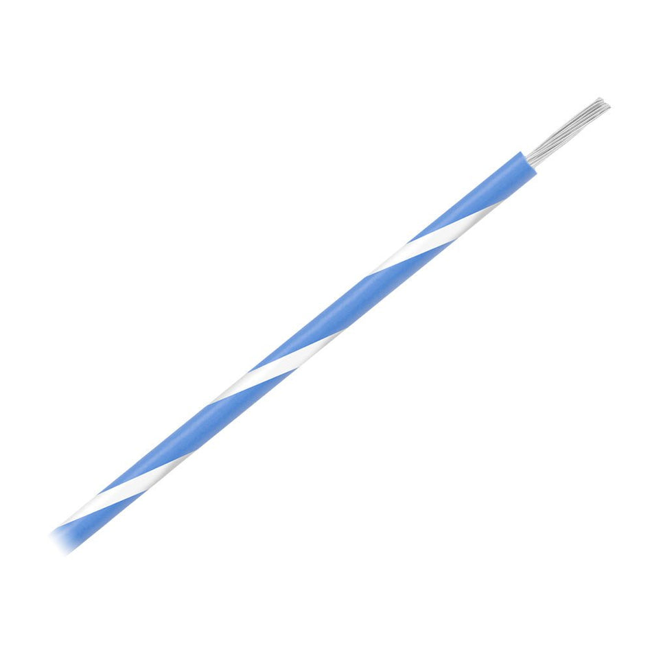 Pacer 16 AWG Gauge Striped Marine Wire 500' Spool - Blue w/White Stripe - Get Tight Gear