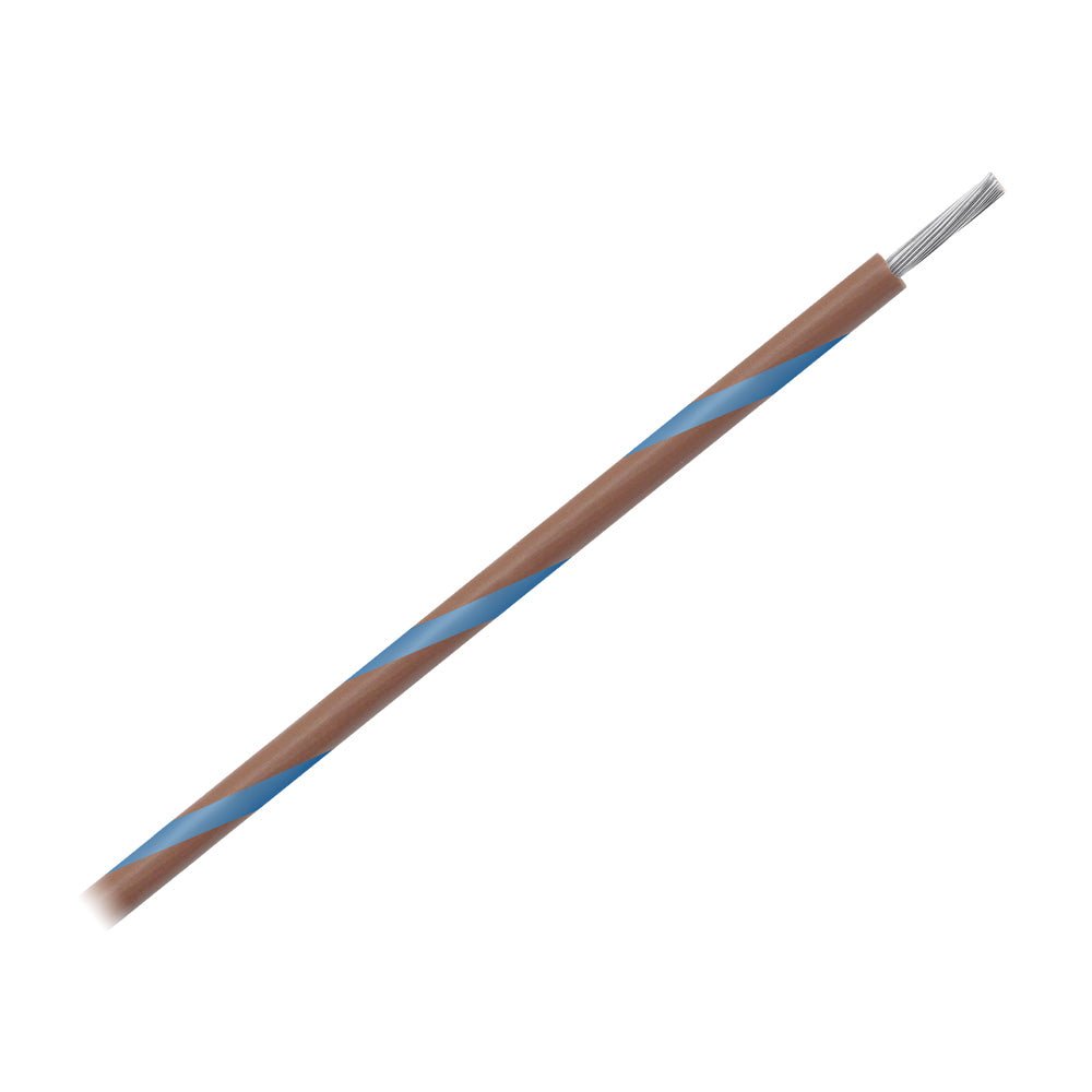 Pacer 16 AWG Gauge Striped Marine Wire 500' Spool - Brown w/Blue Stripe - Get Tight Gear