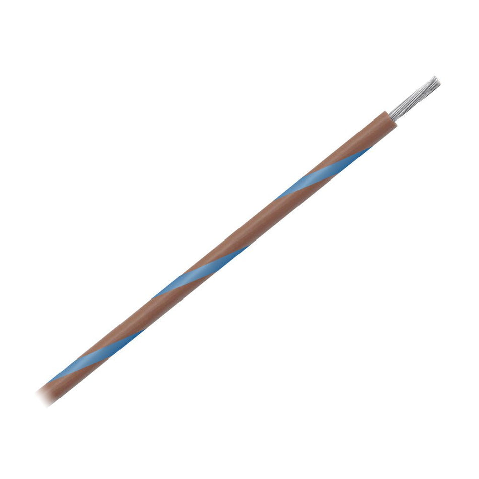 Pacer 16 AWG Gauge Striped Marine Wire 500' Spool - Brown w/Blue Stripe - Get Tight Gear