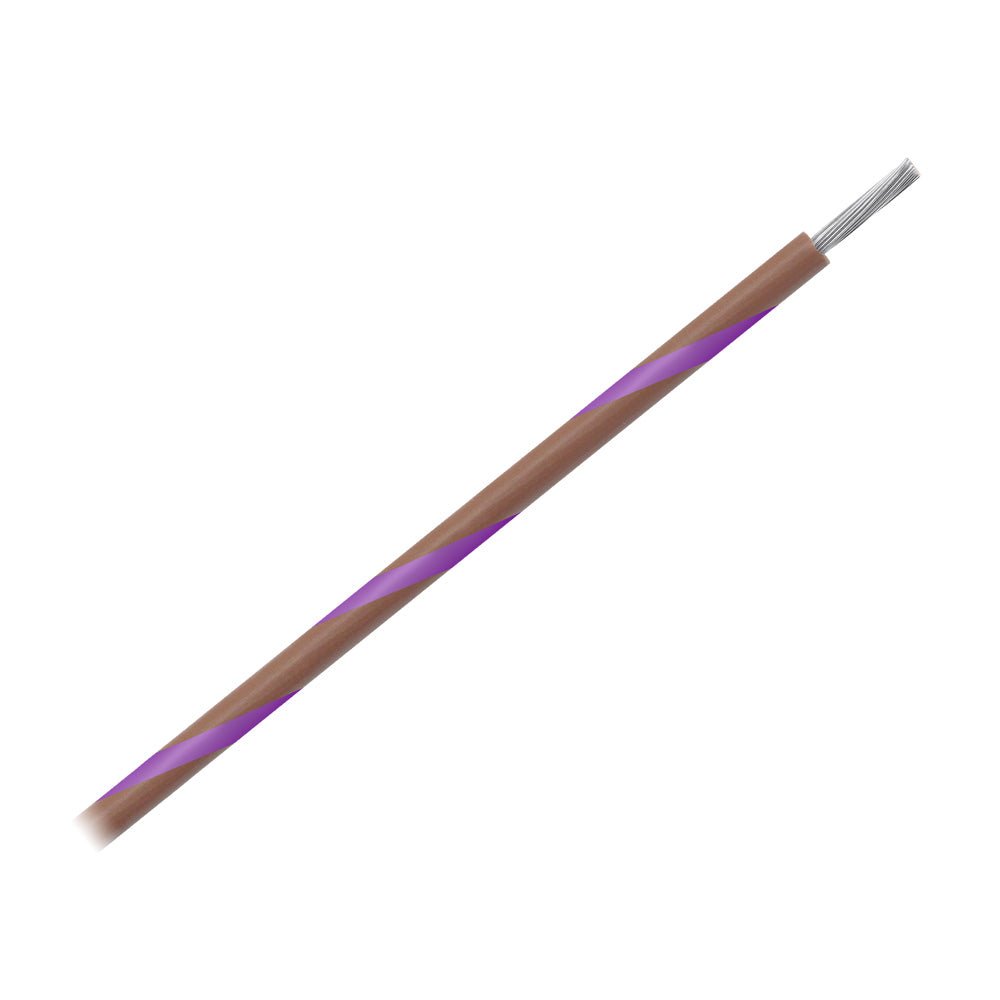 Pacer 16 AWG Gauge Striped Marine Wire 500' Spool - Brown w/Violet Stripe - Get Tight Gear