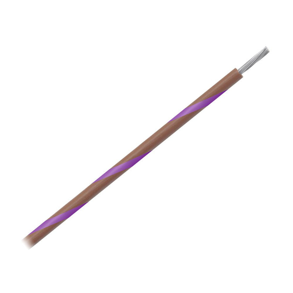 Pacer 16 AWG Gauge Striped Marine Wire 500' Spool - Brown w/Violet Stripe - Get Tight Gear