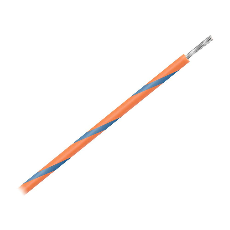 Pacer 16 AWG Gauge Striped Marine Wire 500' Spool - Orange w/Blue Stripe - Get Tight Gear
