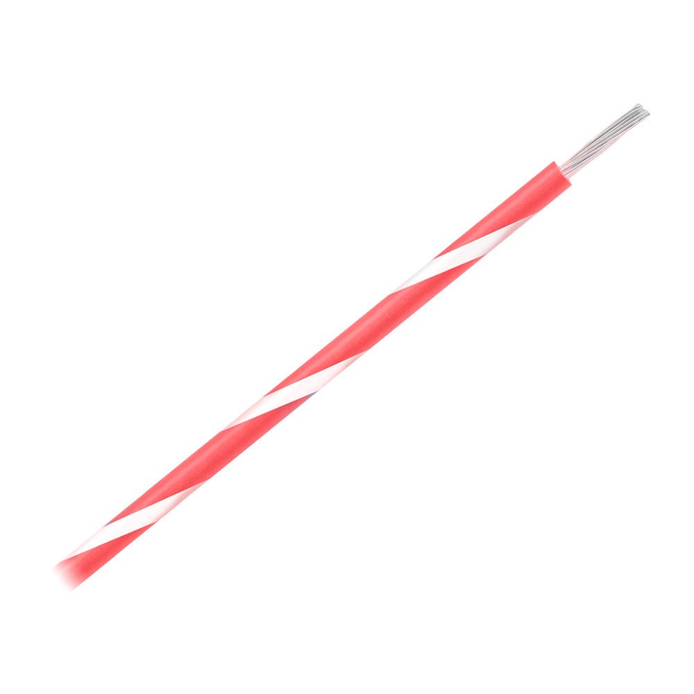 Pacer 16 AWG Gauge Striped Marine Wire 500' Spool - Red w/White Stripe - Get Tight Gear