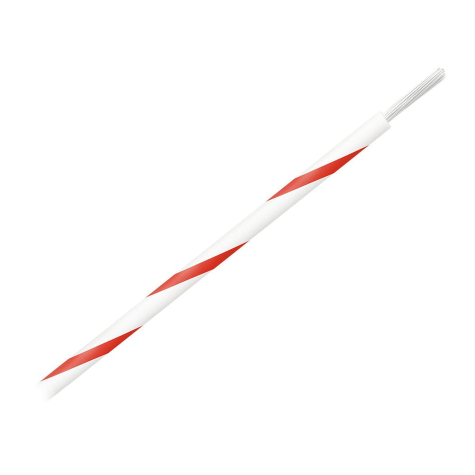Pacer 16 AWG Gauge Striped Marine Wire 500' Spool - White w/Red Stripe - Get Tight Gear