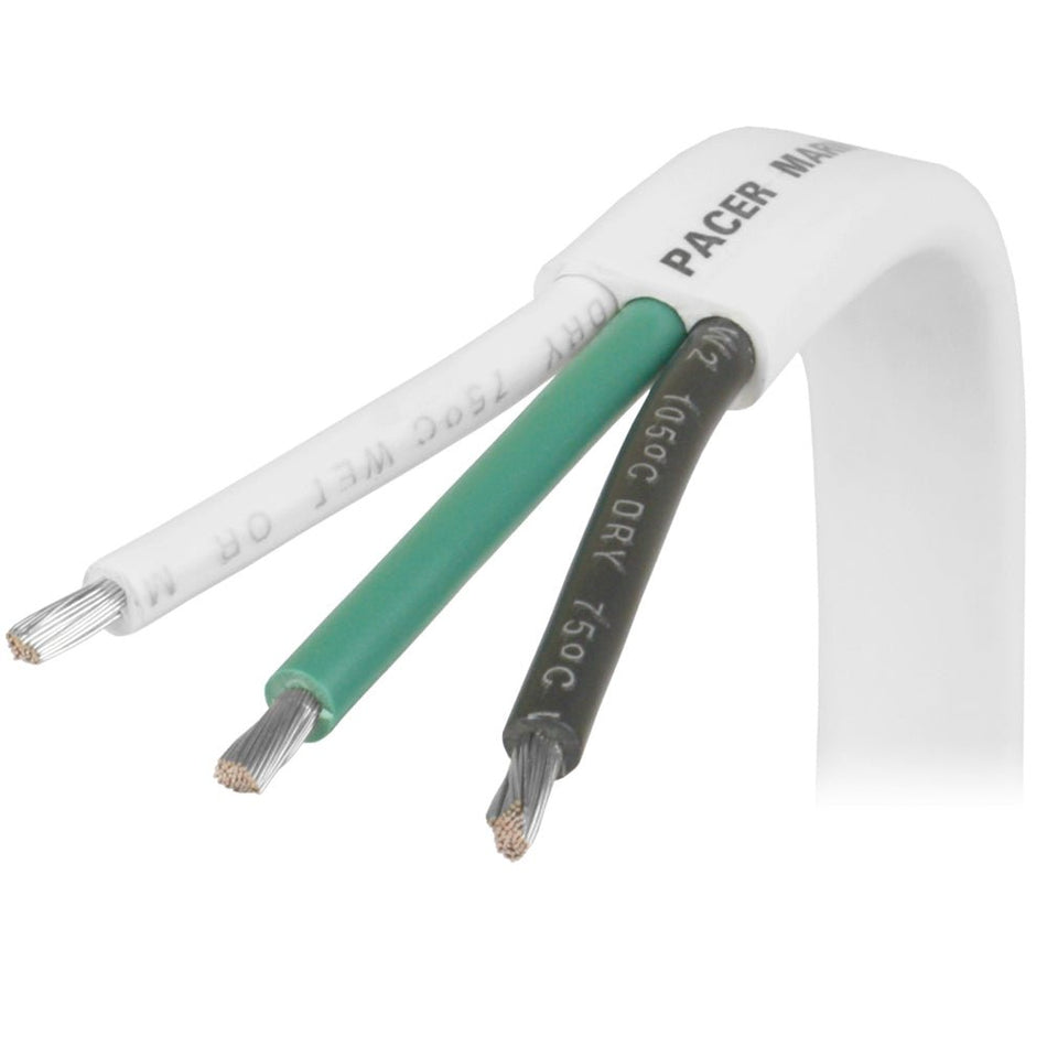 Pacer 16/3 AWG Triplex Cable - Black/Green/White - 100' - Get Tight Gear