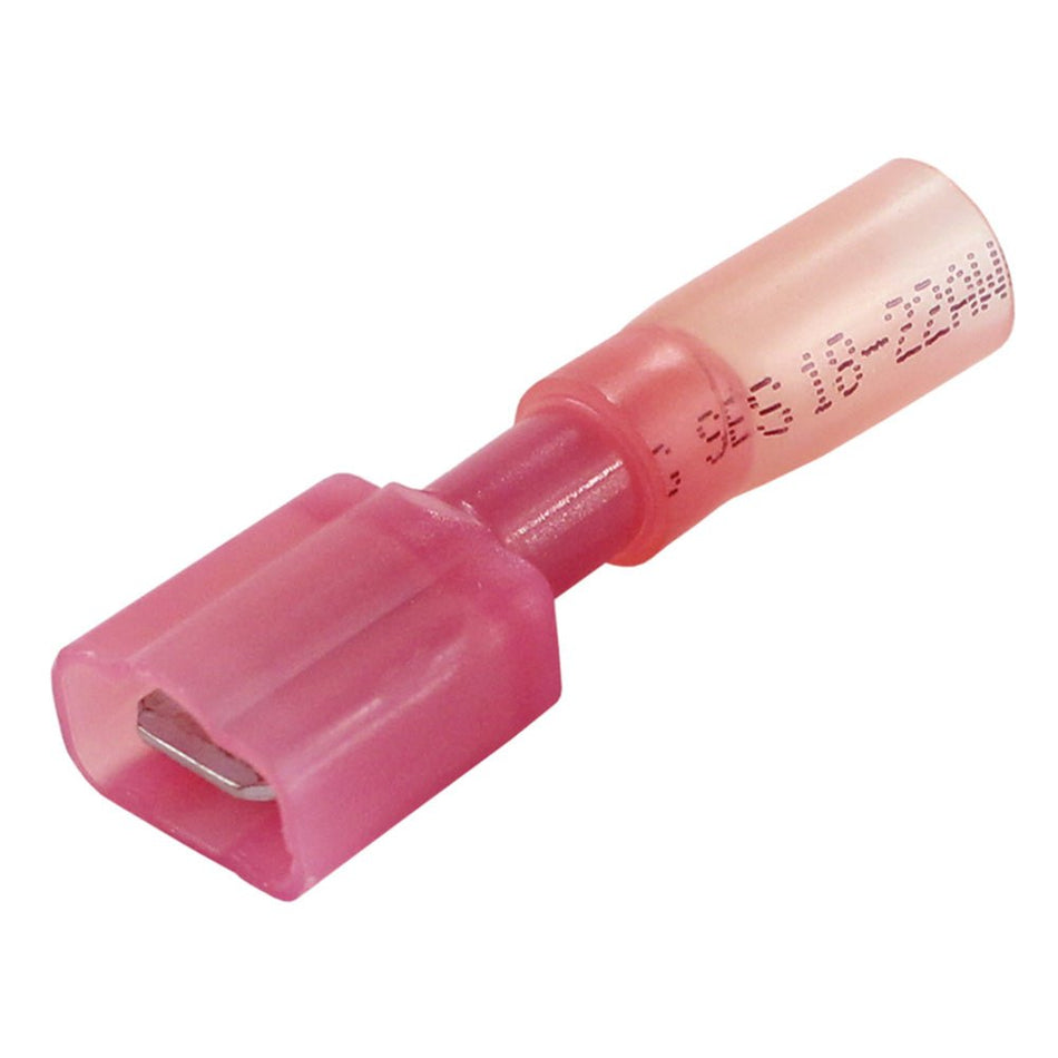 Pacer 22 - 18 AWG Fully - Insulated Male Disconnect Terminal - Red - 25 Pack - Get Tight Gear
